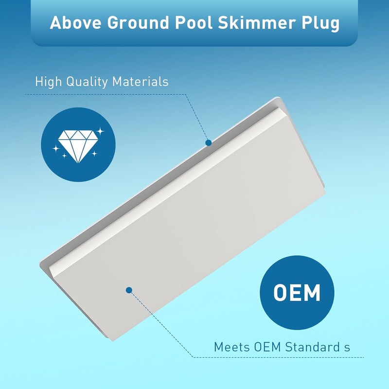 ArrogantF Above Ground Swimming Pool Wide Mouth Skimmer Plug Fits for Hayward SP1091WM,11 1/2 x 4 7/8 Skimmer Plug Fits Various Widemouth Above Ground Skimmers Parts#AGWM-H2 - Image 4